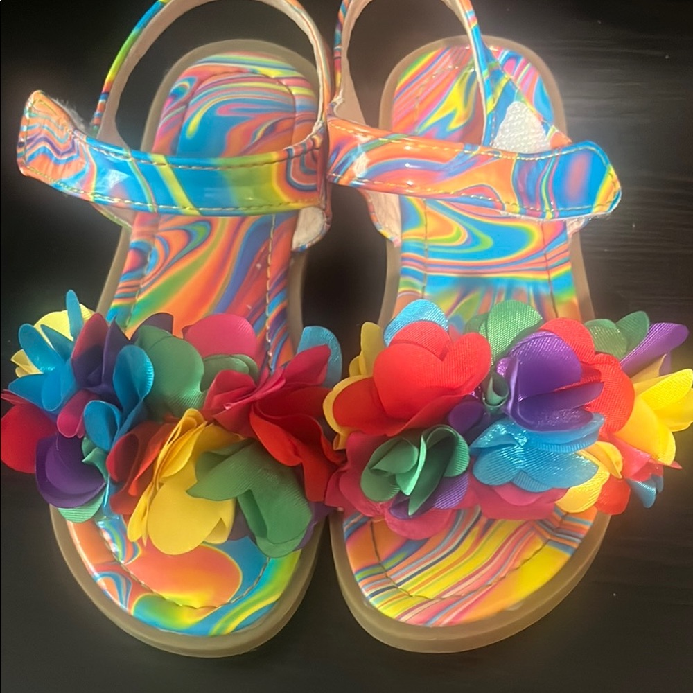 Colorful Kids Sandals with Floral Design